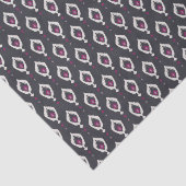 シックな黒と紫のイカットの部族模様 薄葉紙 (詳細)