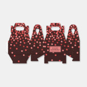 シックな黒と赤の紙吹雪ありがとう フェイバーボックス (折り畳みなし)