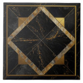 シックな黒と金ゴールドの大理石の繰り返しタイル タイル (正面)