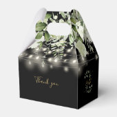 シックな黒と金ゴールドの緑のストリングラ結婚イト フェイバーボックス (裏面サイド)