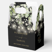 シックな黒と金ゴールドの緑のストリングラ結婚イト フェイバーボックス (オープン)