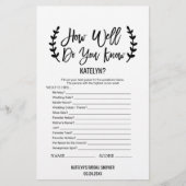 シックな黒どのように良い花嫁のゲームを知っている チラシ (正面)