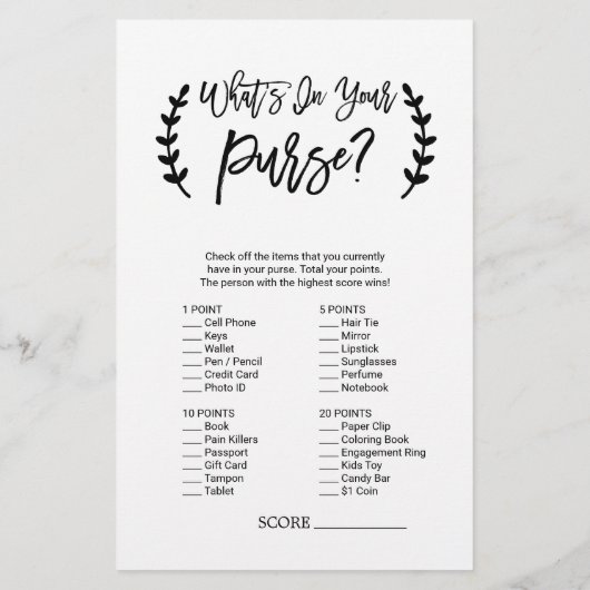 シックな黒どのように良い花嫁のゲームを知っている チラシ (裏面)