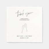 シックな黒のカッシー結婚の感謝ナプキンス スタンダードカクテルナプキン (正面)