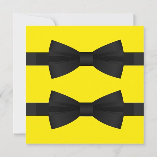 シックな黒のネクタイゲイ結婚式日付を保存 セーブザデート (裏面)