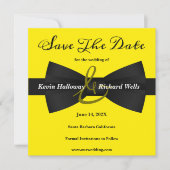 シックな黒のネクタイゲイ結婚式日付を保存 セーブザデート (正面)