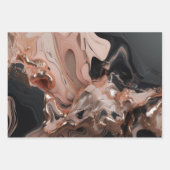 シックな黒の大理石テクスチャ ラッピングペーパーシート (正面2)