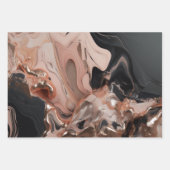 シックな黒の大理石テクスチャ ラッピングペーパーシート (正面)