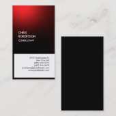 シックな黒の白の縦型ユニーク名刺 名刺 (正面/裏面)