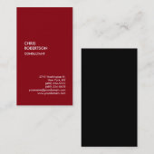 シックな黒の縦型ユニーク名刺 名刺 (正面/裏面)