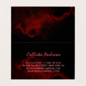 シックな黒の赤いドリッピンググリッター大理石 名刺 (内部フラット)