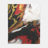 シックな黒の赤い金ゴールド抽象芸術フリースブランケット（メッド） フリースブランケット (正面)