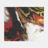 シックな黒の赤い金ゴールド抽象芸術フリースブランケット（メッド） フリースブランケット (正面(横))