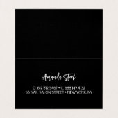 シックな黒の赤い銀のグリッタードリップモノグラム 名刺 (内部フラット)