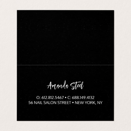 シックな黒の赤い銀のグリッタードリップモノグラム 名刺 (内部フラット)