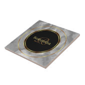 シックな黒グレー金ゴールドサークル大理石セラミックタイル タイル (側面)