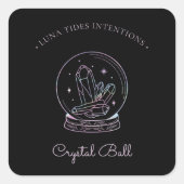 シックな黒ホログラフィックインテグレーションキャンドルラベル スクエアシール (正面)