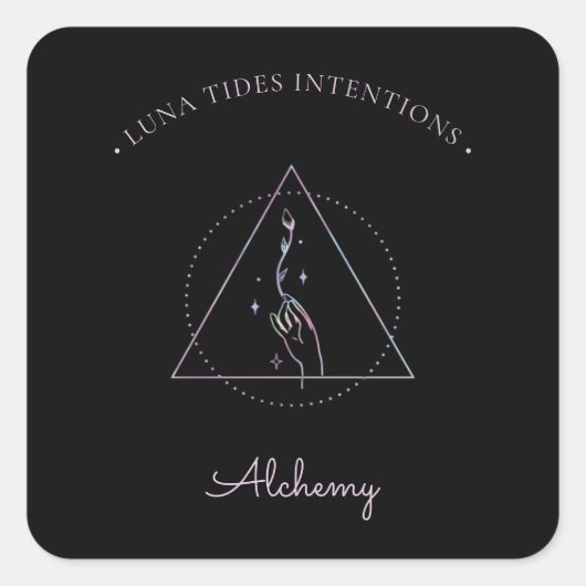 シックな黒ホログラフィックインテグレーションキャンドルラベル スクエアシール (正面)