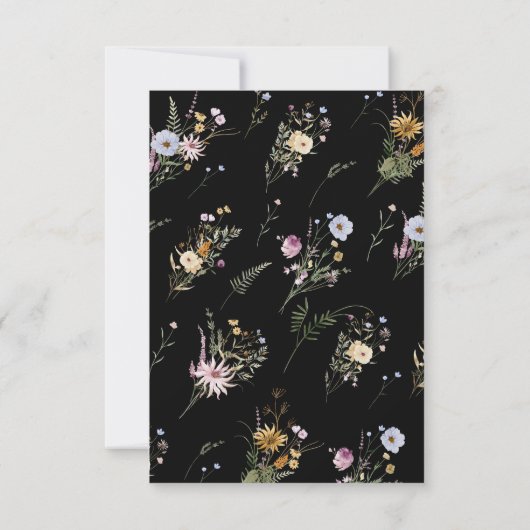 シックな黒モダン赤ちゃんシャワー サンキューカード (裏面)