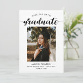 シックな黒字書道卒業写真 セーブザデート (スタンド正面)