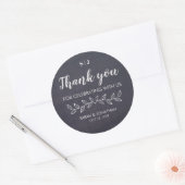 シックな黒板モノグラムサンキュー結婚式の引き出物 ラウンドシール (封筒)