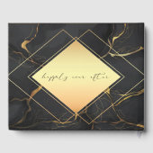 シックな黒檀の黒と金ゴールド・ダイヤモンド ゲストブック (裏面)