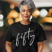 シックな黒白の50歳の誕生日パーティー Tシャツ