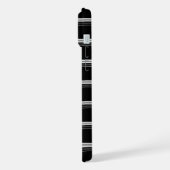 シックな黒白ストライプ iPhoneケース (左側面)