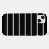 シックな黒白ストライプ iPhoneケース (裏面横)