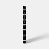 シックな黒白ストライプ iPhoneケース (左側面)