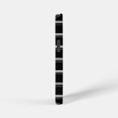シックな黒白ストライプ iPhoneケース (右側面)