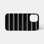 シックな黒白ストライプ iPhoneケース (裏面横)