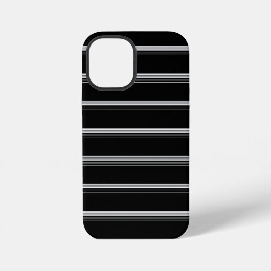 シックな黒白ストライプ iPhoneケース (裏面)