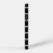 シックな黒白ストライプ iPhoneケース (右側面)