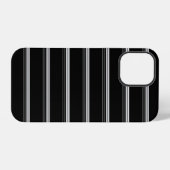 シックな黒白ストライプ iPhoneケース (裏面横)