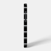 シックな黒白ストライプ iPhoneケース (左側面)