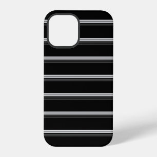 シックな黒白ストライプ iPhone 12 PROケース