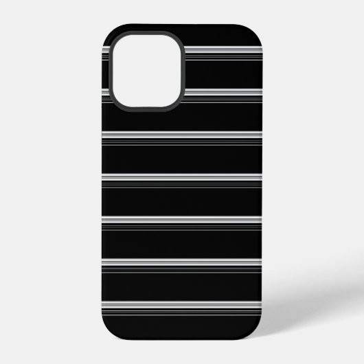 シックな黒白ストライプ iPhoneケース (裏面)