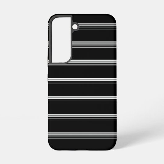 シックな黒白ストライプ SAMSUNG GALAXYケース (裏面)