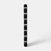 シックな黒白ストライプ SAMSUNG GALAXYケース (左側面)