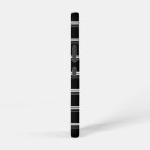 シックな黒白ストライプ SAMSUNG GALAXYケース (右側面)