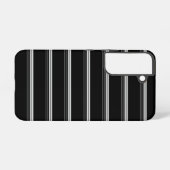 シックな黒白ストライプ SAMSUNG GALAXYケース (裏面横)