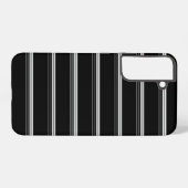 シックな黒白ストライプ SAMSUNG GALAXYケース (裏面横)