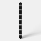 シックな黒白ストライプ SAMSUNG GALAXYケース (左側面)