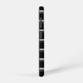 シックな黒白ストライプ SAMSUNG GALAXYケース (右側面)