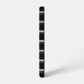 シックな黒白ストライプ SAMSUNG GALAXYケース (左側面)