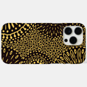 シックな黒金エスニック フラワー柄 Case-Mate iPhoneケース (裏面 (横))