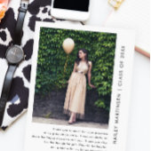 シックな1枚の写真ありがとうメッセージ卒業 ポストカード