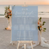 シックな10テーブルダスティブルー結婚の座席フロステッド アクリルサイン