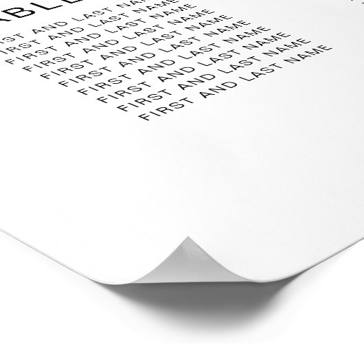 シックな10台結婚の座席表 ポスター (角)